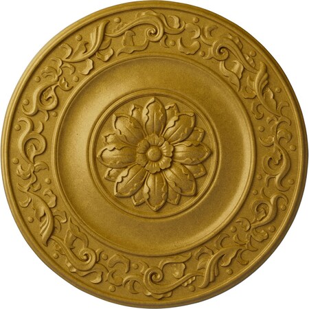 Ekena Millwork Milan Ceiling Medallion, Hand-Painted Pharaohs Gold, 47 5/8"OD x 2 3/4"P CM47MIPGS